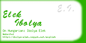 elek ibolya business card